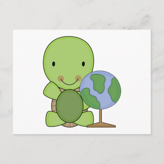 schattige kleine geografie schildpad briefkaart (Voorkant)