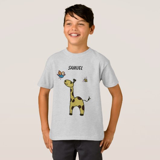 schattige kleine giraf met ballonnen T-shirt (Voorkant volledig)