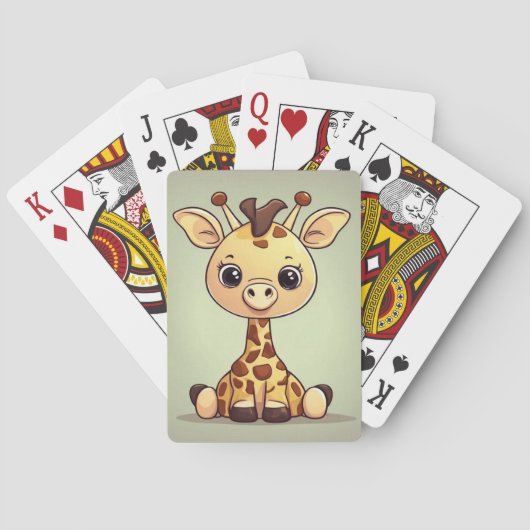 Schattige kleine giraffe pokerkaarten (Achterkant)