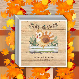 Schattige Kleine Gobble Kalkoen Baby Shower Servet
