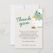 Schattige kleine groene broedei Baby dinosaurusei Bedankkaart (Voorkant)