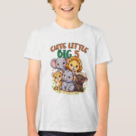 Schattige Kleine Grote 5 Safari Kinderkamer Hart K Tri-Blend Shirt