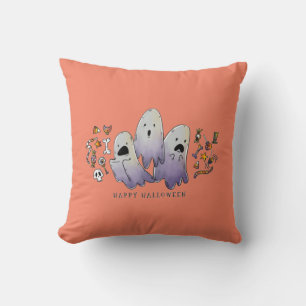 Schattige Kleine Halloween Heks En Kitty Kussen