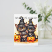 Schattige kleine Halloween Kittens Briefkaart (Staand voorkant)