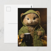 Schattige kleine hamster met koffie briefkaart (Voorkant / Achterkant)