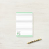Schattige kleine hamster monogram groen post-it® notes (Op bureau)