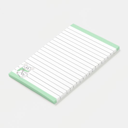 Schattige kleine hamster monogram groen post-it® notes (Schuin)