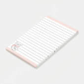 Schattige kleine hamster monogram roze post-it® notes (Schuin)