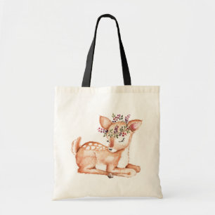 schattige kleine herten natuurlijke canvas tas