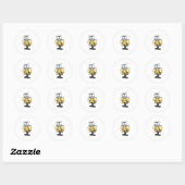 schattige kleine hommel ronde sticker (Vel)