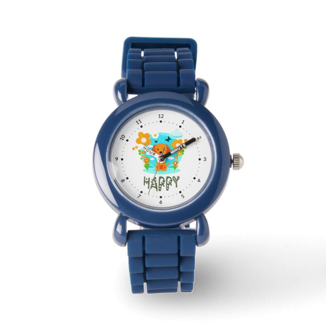 Schattige kleine hond horloge (Voorkant)