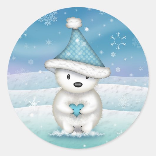 Schattige Kleine Ijsbeer Stickers (Voorkant)