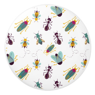 schattige kleine insecteninsecten deurknop keramische knop