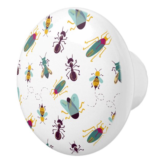 schattige kleine insecteninsecten deurknop keramische knop (Rechts)