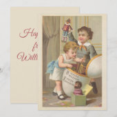  schattige kleine jongens die eicel eten feestdagenkaart (Voorkant / Achterkant)