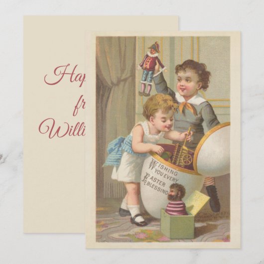  schattige kleine jongens die eicel eten feestdagenkaart (Voorkant / Achterkant)