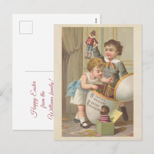  schattige kleine jongens die eicel eten feestdagenkaart (Voorkant / Achterkant)