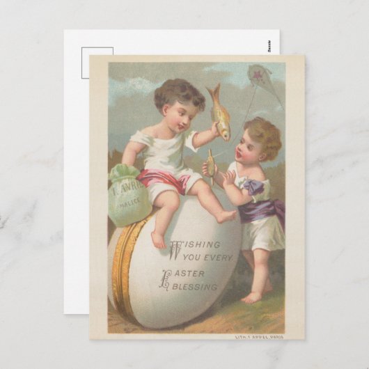  schattige kleine jongens die eicel-zegen spelen feestdagenkaart (Voorkant / Achterkant)