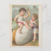  schattige kleine jongens die eicel-zegen spelen feestdagenkaart (Voorkant)