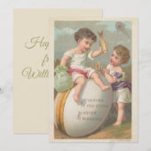 schattige kleine jongens die eicel-zegen spelen feestdagenkaart (Voorkant / Achterkant)