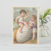 schattige kleine jongens die eicel-zegen spelen feestdagenkaart (Staand voorkant)