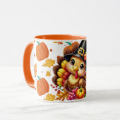 schattige kleine kalkoen 3 mok (Voorkant links)