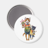 Schattige kleine katjes met cadeautjes magneet (Voorkant / Achterkant)
