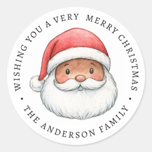 Schattige kleine Kerstman illustratie Prettig Kers Ronde Sticker