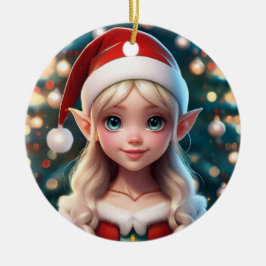 Schattige kleine kerstman kerst elf keramisch ornament