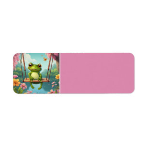 Schattige kleine kikker op Swing Return Labels