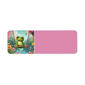 Schattige kleine kikker op Swing Return Labels