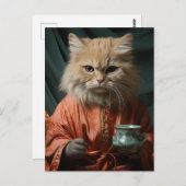 Schattige kleine kitten met koffie briefkaart (Voorkant / Achterkant)