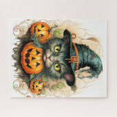 Schattige Kleine Kittige Heks Kat Legpuzzel (Horizontaal)