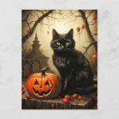Schattige kleine kitty kat heks | Happy Halloween Briefkaart (Voorkant)