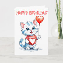 Schattige Kleine Kitty Kat Verjaardag