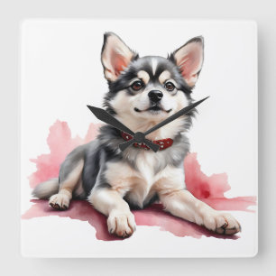 SCHATTIGE KLEINE KLEE KAI HONDENPUPPY VIERKANTE KLOK