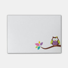 Schattige Kleine kleurrijke uil op een tak Geperso Post-it® Notes