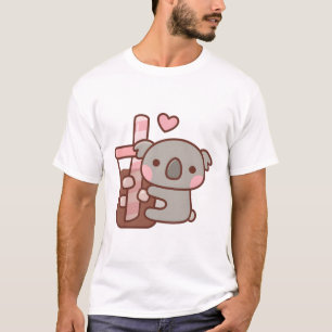 Schattige kleine koalabeer die ijsgekoelde koffie t-shirt
