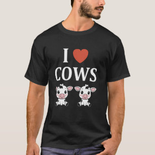 Schattige Kleine koe Grappige minimalistische eenv T-shirt