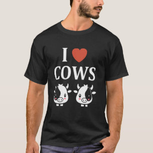 Schattige kleine koe Grappige minimalistische eenv T-shirt