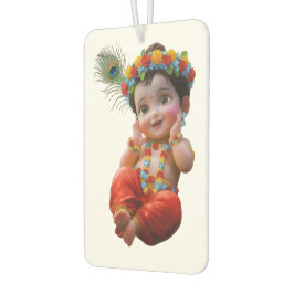 Schattige Kleine Krishna Traditionele Indiase Kuns Luchtverfrisser