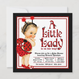 Schattige kleine Ladybug-baby shower voor meisjes Kaart