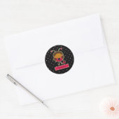 Schattige kleine ladybug meisje gepersonaliseerde ronde sticker (Envelop)