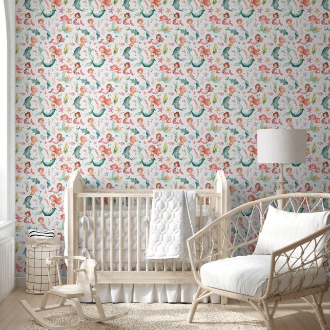 Schattige Kleine Meerminnen Behang (Kinderen)