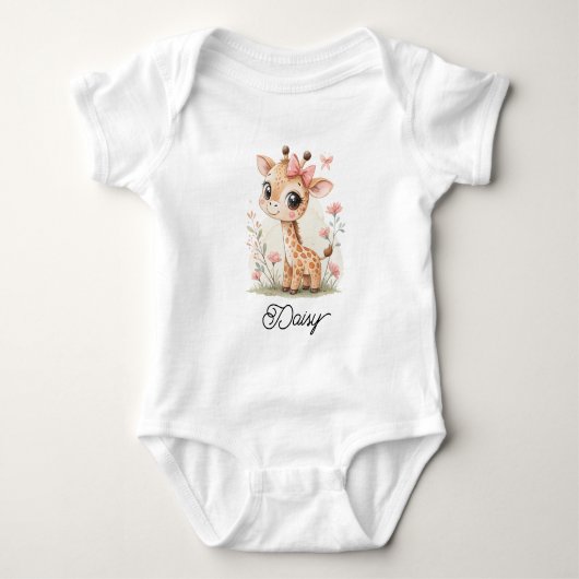 Schattige Kleine Meisjesgiraffe Romper (Voorkant)