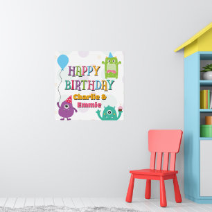 Schattige Kleine Monsters Gelukkige Verjaardagsfee Poster