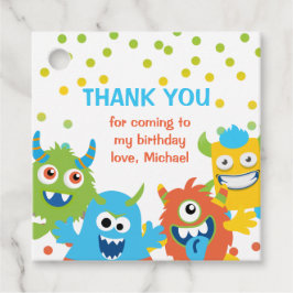 Schattige Kleine monsterthema verjaardag Bedankjes Labels
