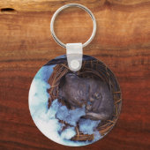 schattige kleine muis in de sneeuw sleutelhanger (Voorkant)