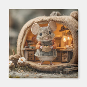 Schattige Kleine Muis in Knuszeikels Huis Magneet