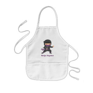 Schattige Kleine Ninja met Nunchaku Voor Jongens Kinder Schort